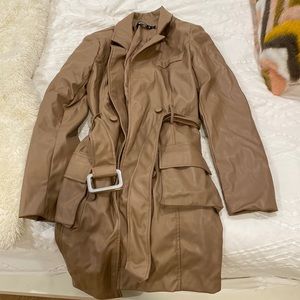 misguided leather trench coat
